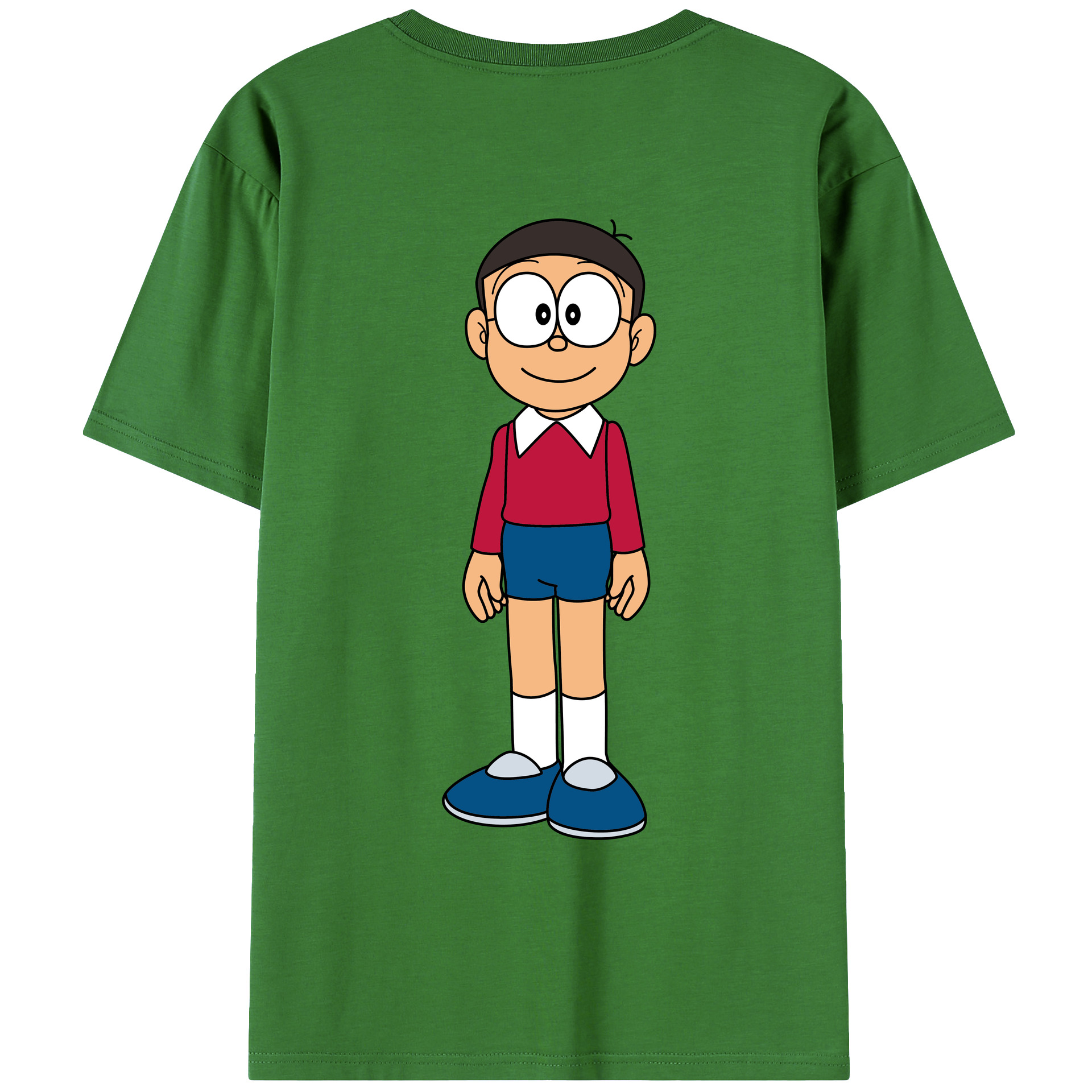 （画像用） ドラえもん 野比 のび太 Doraemon Nobita Nobi レディース半袖Tシャツ(バックプリント)